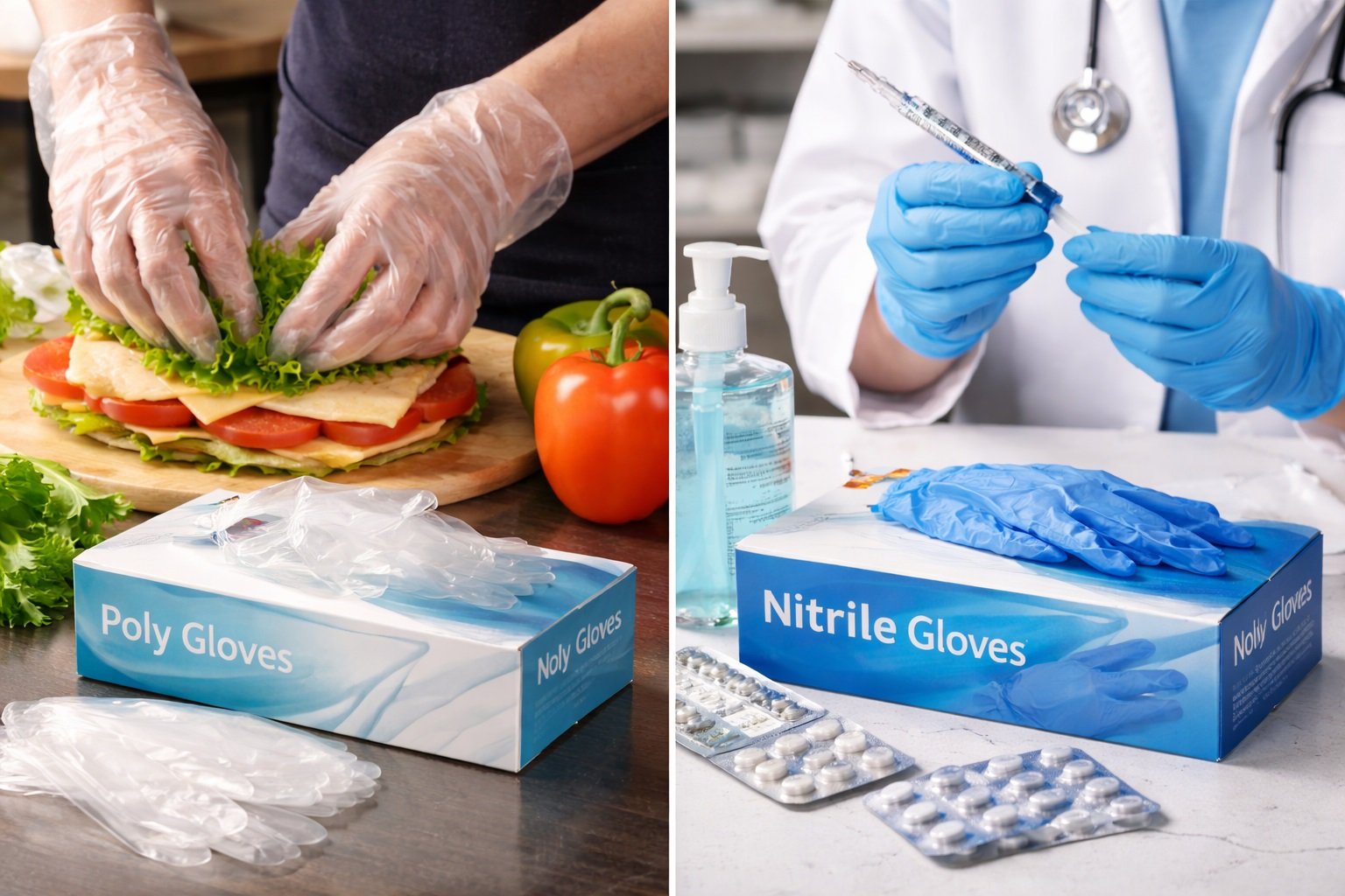 Poly vs Nitrile Gloves Best Choice for Philly Food & Medical Use